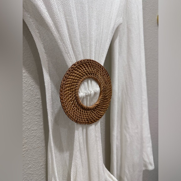 Bronx and Banco NWOT Dalia Kimono Knit Cutout Maxi White Dress Coverup Sz S - Picture 5 of 7